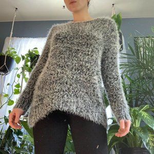 Cable & Gauge grey shaggy sweater